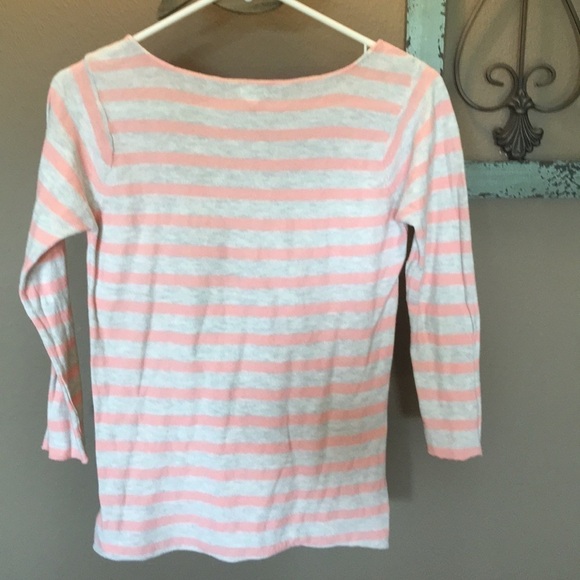 Black lace top by Forever 21 & Gray & pink stripes - Picture 6 of 8